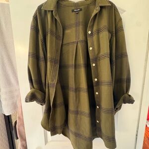 Madewell Olive Plaid Utility Jacket